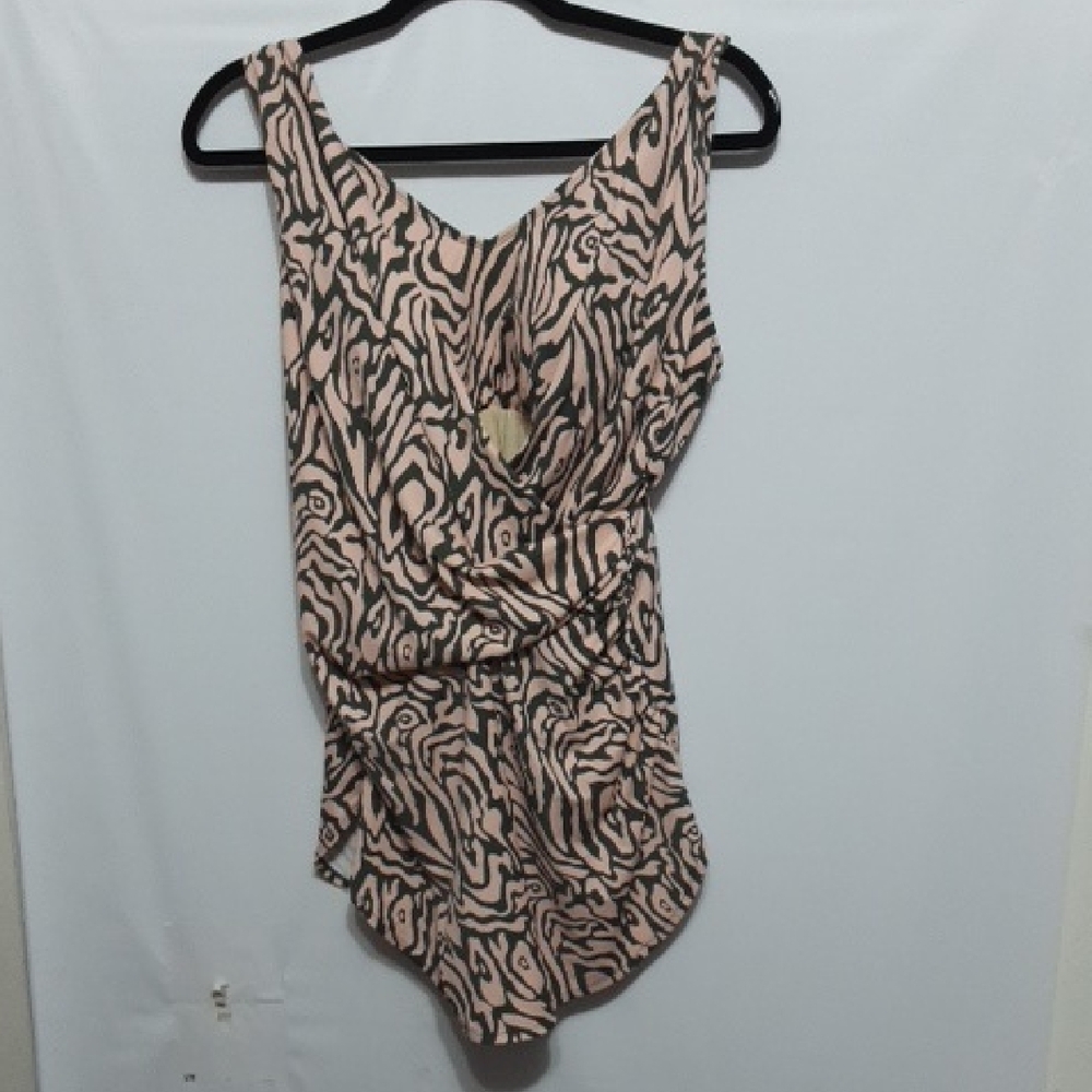 D& CO.‎ BEACH Olive Zebra Surplice  Swimsuit